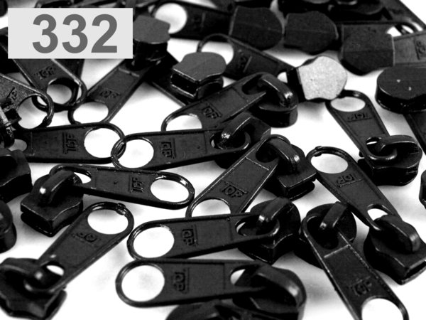 100 curseurs noirs fermeture  5 mm
