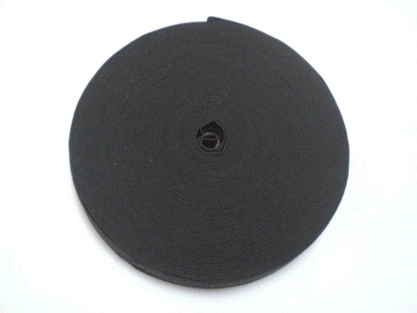 Rouleau d'élastique noir 2,5 cm